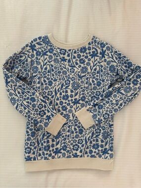 WINTER WATER FACTORY sz 10 organic cotton sweatshirt blue floral